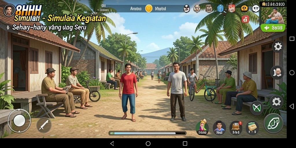 Screenshot utama 8HHH menampilkan gameplay simulasi seru.