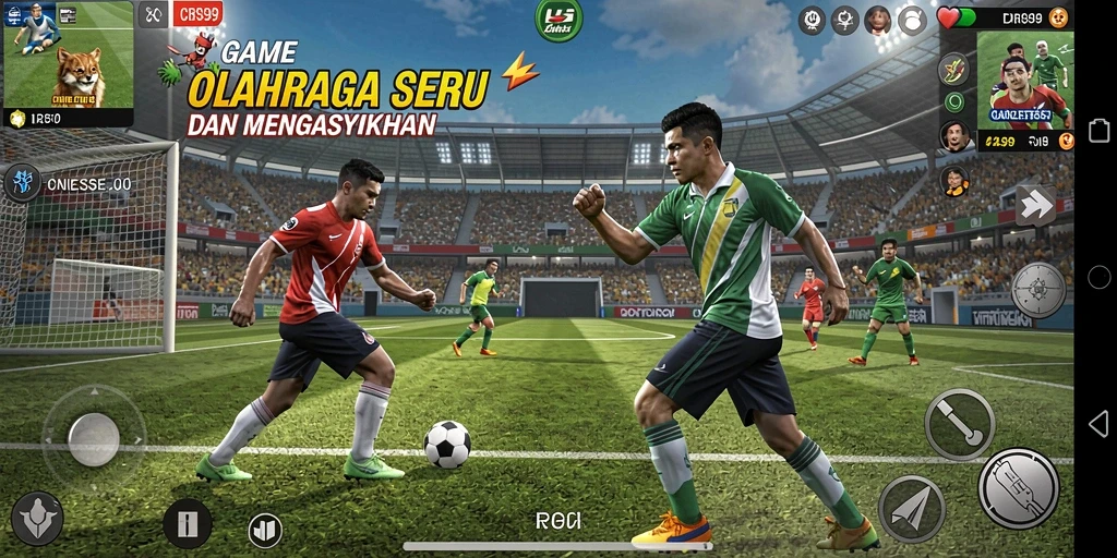 Tampilan gameplay terkini dari CRS99 dengan aktivitas olahraga yang mengasyikkan.