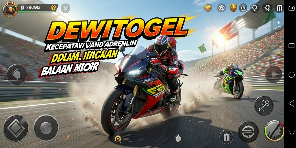 Gameplay balapan motor yang seru dan menegangkan.