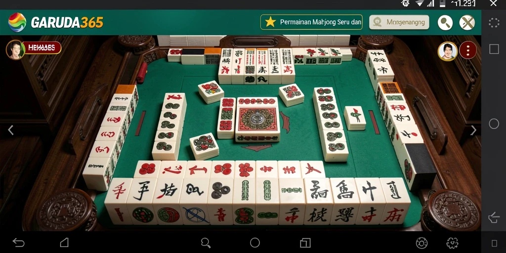 Tampilan gameplay seru dari GARUDA365 dalam Mahjong.
