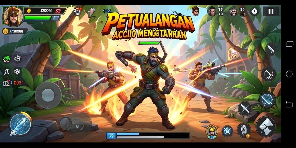 Tangkapan layar J200M menunjukkan pertarungan aksi yang mendebarkan.