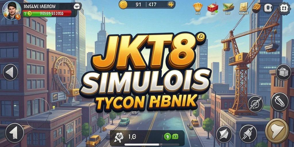 Tampilan gameplay JKT8 yang menarik dan penuh strategi Tycoon.