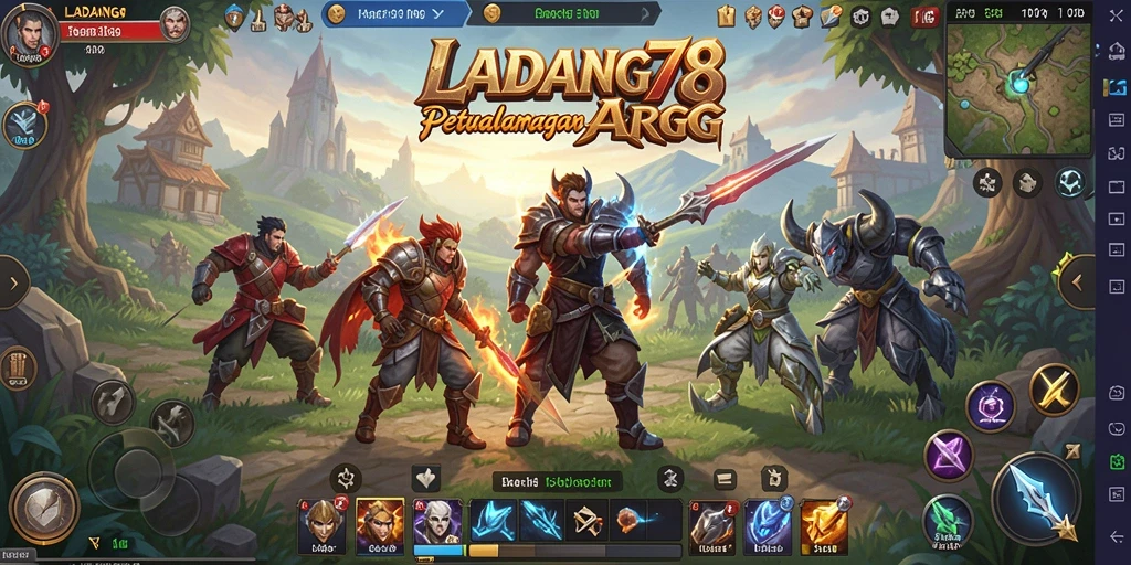 Screenshot utama LADANG78 menampilkan aksi pertarungan seru dalam dunia ARPG.