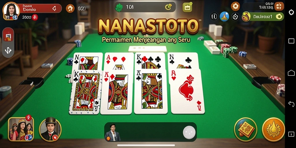 Screenshot gameplay NANASTOTO menampilkan aksi seru permainan Domino.