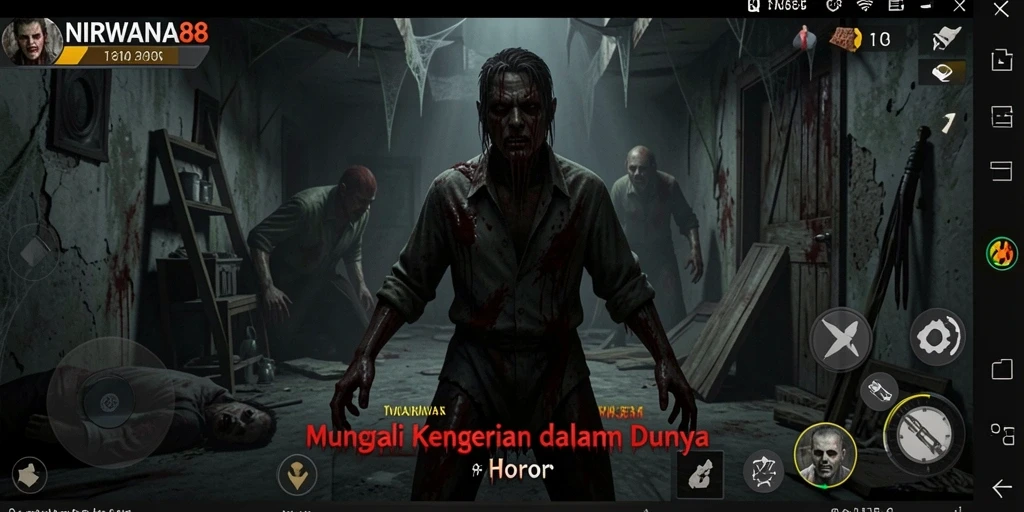 Screenshot gameplay NIRWANA88 menampilkan suasana mencekam dan kegelapan yang mengintai.