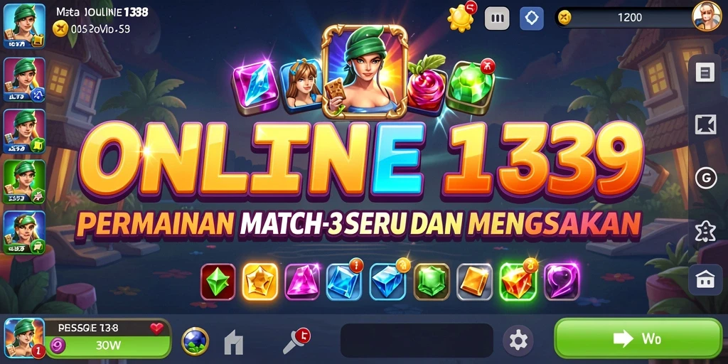 Screenshot dari gameplay <strong>ONLINE138</strong> menunjukkan kombinasi warna permata yang menakjubkan.