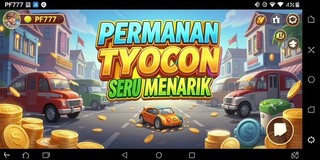 Tampilan gameplay PF777 yang menunjukkan manajemen bisnis yang menarik.