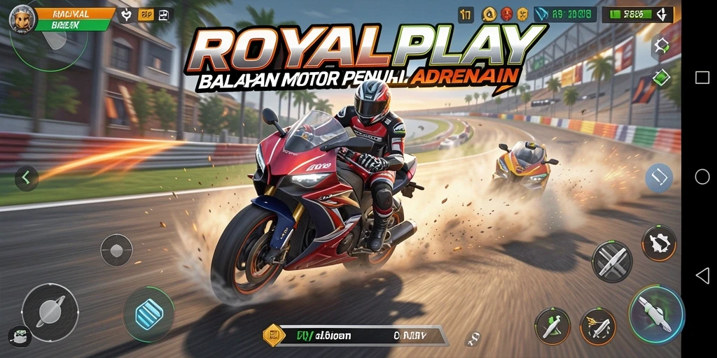 Tampilan seru balapan motor di ROYALPLAY.