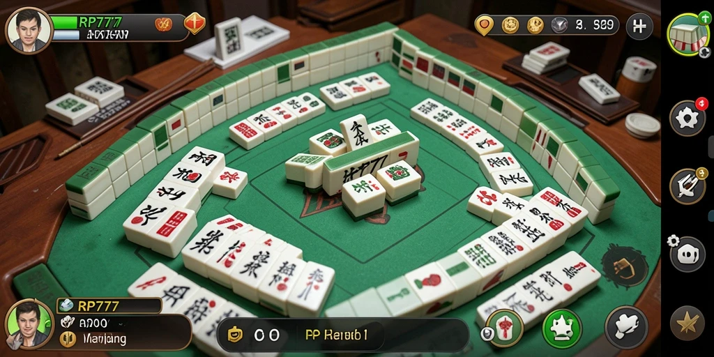 Tampilan gameplay RP777 yang menarik dan seru saat bermain Mahjong.
