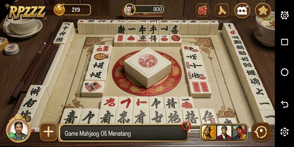 Screenshot RPZZZ menampilkan gameplay Mahjong yang menarik.