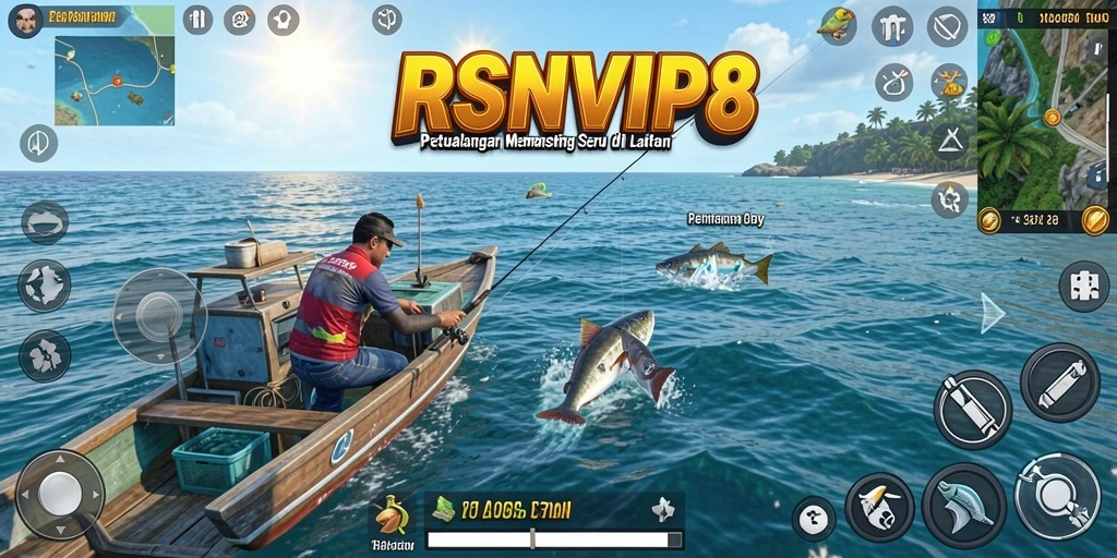 Tampilan gameplay RSNVIP8 yang penuh aksi memancing.