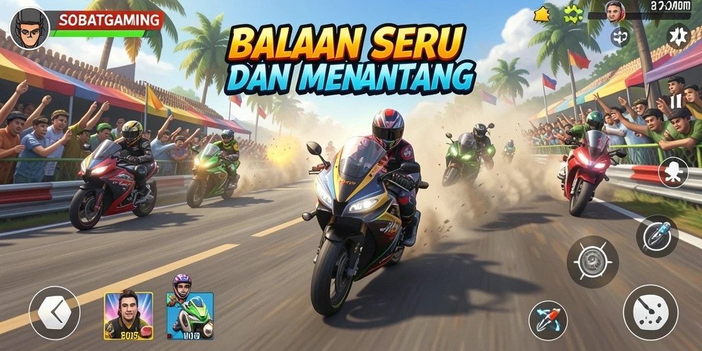 Tampilan aksi balapan seru dari SOBATGAMING.