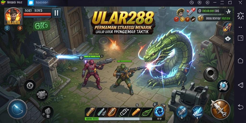 Tampilan gameplay ULAR288 dengan aksi strategi yang menegangkan.