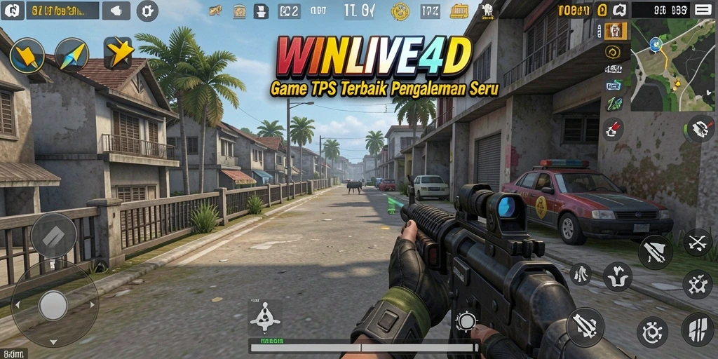 Tangkapan layar WINLIVE4D menampilkan aksi seru dalam dunia TPS.