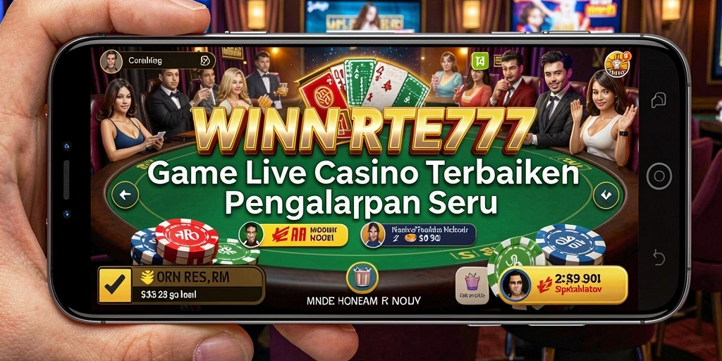 Screenshot gameplay WINRATE777 menampilkan dealer langsung dan suasana kasino yang realistis.